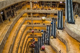 A view of Deji Plaza, one of the busiest commercial centers in Nanjing.